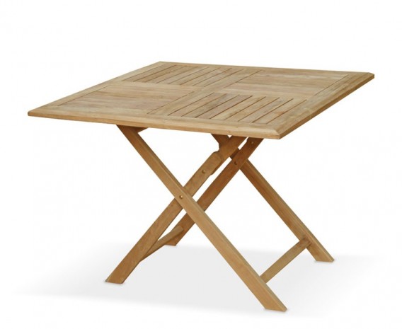 Lymington Teak Square Folding Garden Table - 1m