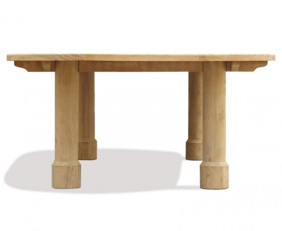 Orion Teak Oval Garden Table, Round Leg - 1.2 x 3m