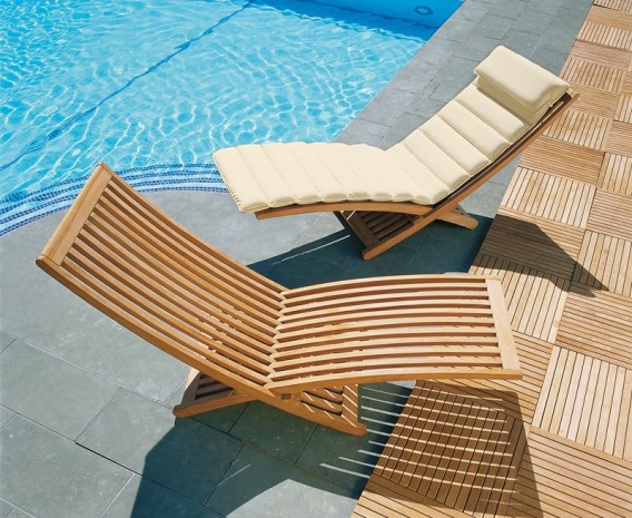 Lucia Teak Adjustable Sun Lounger