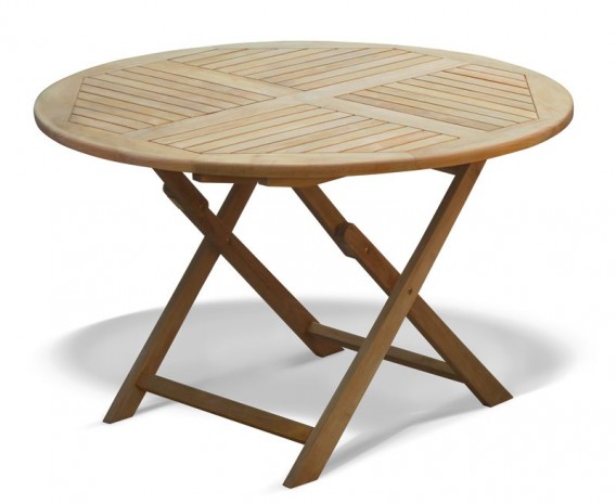 Lymington 4ft Round Folding Garden Table - 1.2m