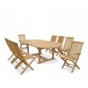 Oxburgh 8 Seater Teak 1.8-2.4m Extending Table with Newhaven Chairs