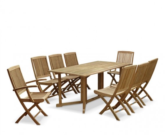 Byron 8 Seater Teak 1.8m Gateleg Dining Set with Palma Chairs