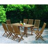 Byron 8 Seater Teak 1.8m Gateleg Dining Set and Newhaven Dining Chairs