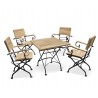 Café 4 Seater Square 80cm Table and Armchairs Set - Black