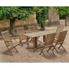 Byron 6 Seater Teak 1.5m Gateleg Dining Set with Newhaven Armchairs