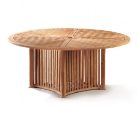 Richmond Teak Contemporary Round Garden Table - 1.8m