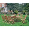 Oxburgh 8 Seater Teak 1.8-2.4m Extending Table with Newhaven Armchairs