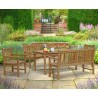 Hampton 8 Seater Rectangular 1.5m Table with York Benches & Armchairs