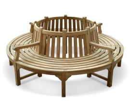 Teak Circular Tree Bench with Arms