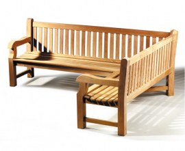 Gladstone Teak Outdoor Corner Bench - Right Orientation