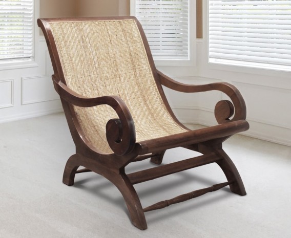Monte Carlo Rattan & Teak Plantation Chair, Plantation Lazy Chair