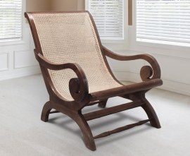 Monte Carlo Rattan & Teak Plantation Chair, Plantation Lazy Chair