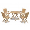 Lymington 4 Seater Round 1m Dining Set with Palma Folding Armchairs