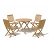Lymington 4 Seater Round 1m Dining Set with Palma Folding Side Chairs