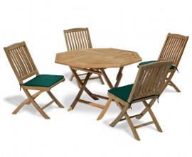 Lymington Octagonal 1.2m Folding Dining Set with 4 Cannes Side Chairs