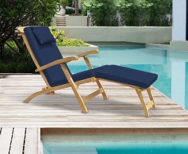 Serenity Teak Steamer Chair with Cushion