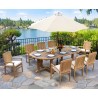 Winchester 8 Seater Teak 2.6m Oval Table with Cannes Stacking Armchairs