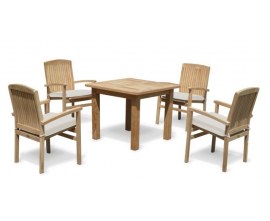 Cannes Stacking Chairs Set with Gladstone Table