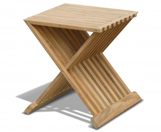 Lucia Teak Folding Side Table / Outdoor Footstool