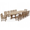 Winchester 12 Seater Large Oval Teak Outdoor Dining Table and Chairs