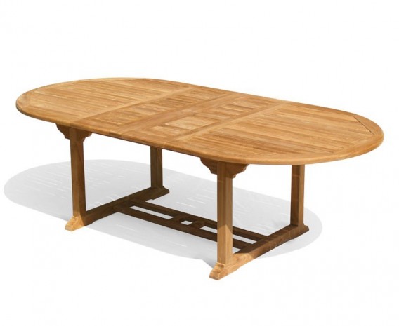 Oxburgh Teak Extendable Table 1.8-2.4m with Banana Benches and Chairs
