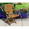 Rimini Teak Folding Dining Set with Square 0.7m Table & 2 Armchairs