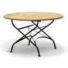 Teak Folding Bistro Round 1.2m Table & 6 Side Chairs