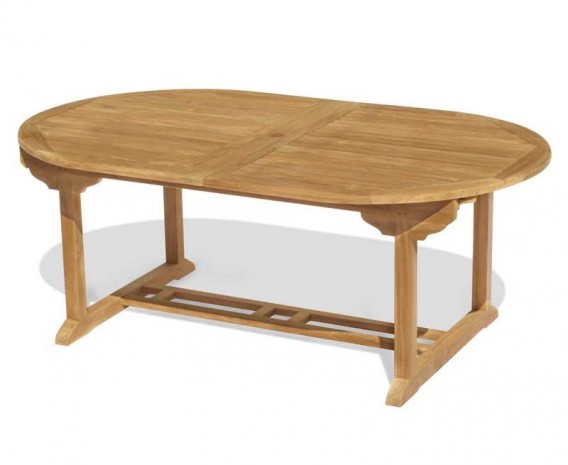 Oxburgh Teak Oval Extending Garden Table – 2-3m