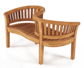 Teak Curved Jack and Jill Bench