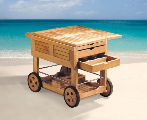 Teak Garden Drinks Trolley