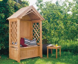 Teak Garden Rose Arbour Bench