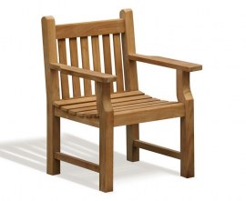 Turners teak garden chairs with arms