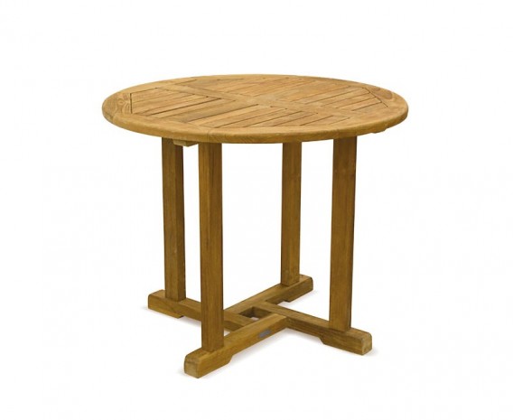 Sissinghurst Round Teak Outdoor Dining Table - 90cm