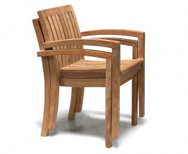 Antibes Stacking Armchairs Set with Winchester Oval Garden Table