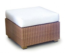 Rattan garden footstool