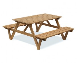 5ft Teak Garden Picnic Bench - 1.5m