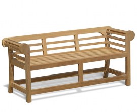 Lutyens-Style Teak Garden Bench with Low Back - 1.65m