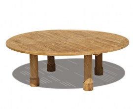 Orion Teak Round Garden Dining Table, Round Leg - 2.2m