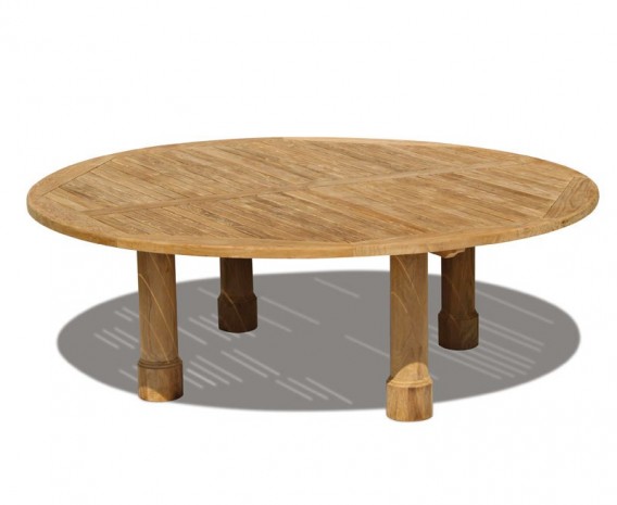 Orion Teak Round Garden Dining Table, Round Leg - 2.2m