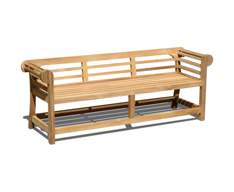 Teak Low Back Lutyens Style Outdoor Bench 1.95m