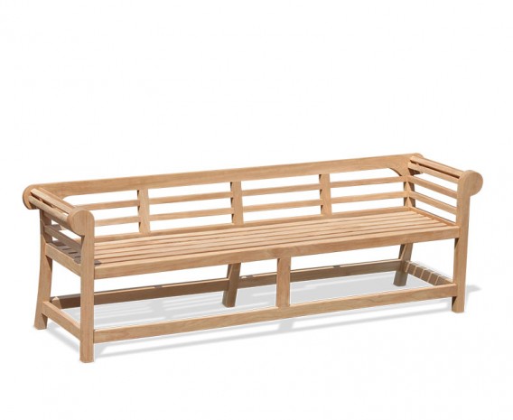 Teak Low Back Lutyens-Style Outdoor Bench - 2.25m