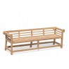 Teak Low Back Lutyens-Style Outdoor Bench - 2.25m