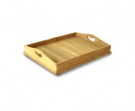 Teak Outdoor Serving Tray - Straight Slats