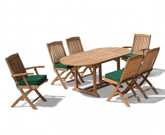 Oxburgh Curzon Single Leaf Extending Table & 6 Cannes Folding Chairs
