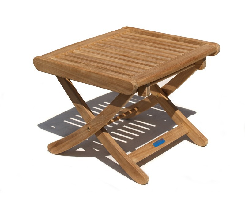 Cannes Adjustable Teak Footstool - Side Table