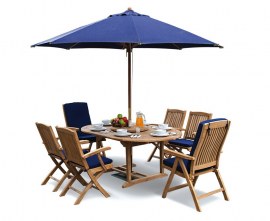 Oxburgh Extending Garden Dining Set with Cannes Chairs