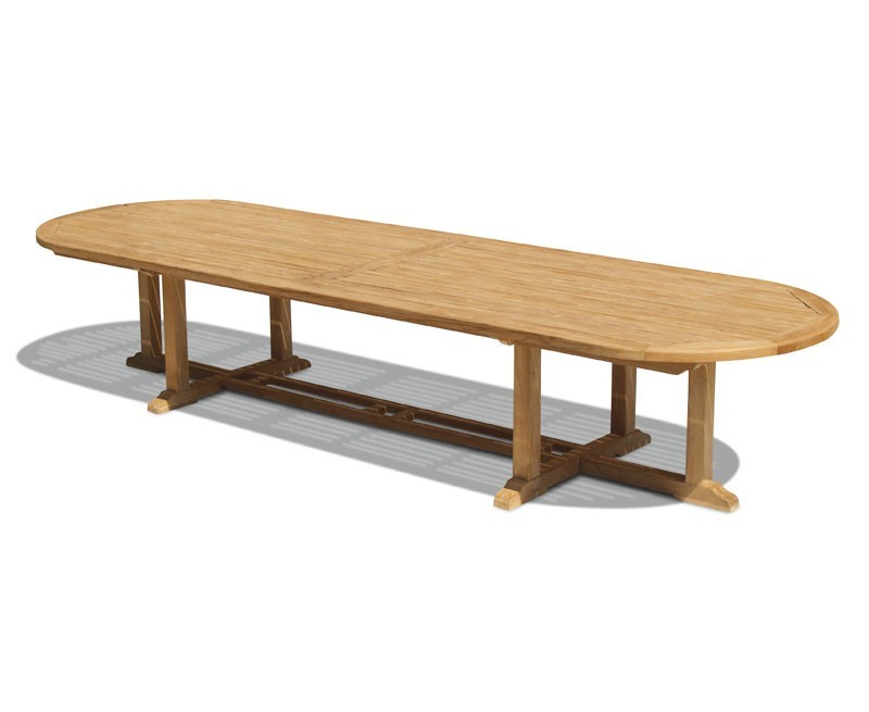 Winchester Oval Teak Outdoor Dining Table - 4m x 1.2m
