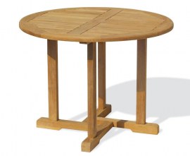 Sissinghurst Teak Round Garden Dining Table - 1.1m