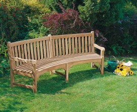 Curved Wooden Garden Bench