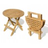 Teak Small Folding Picnic Table - Round